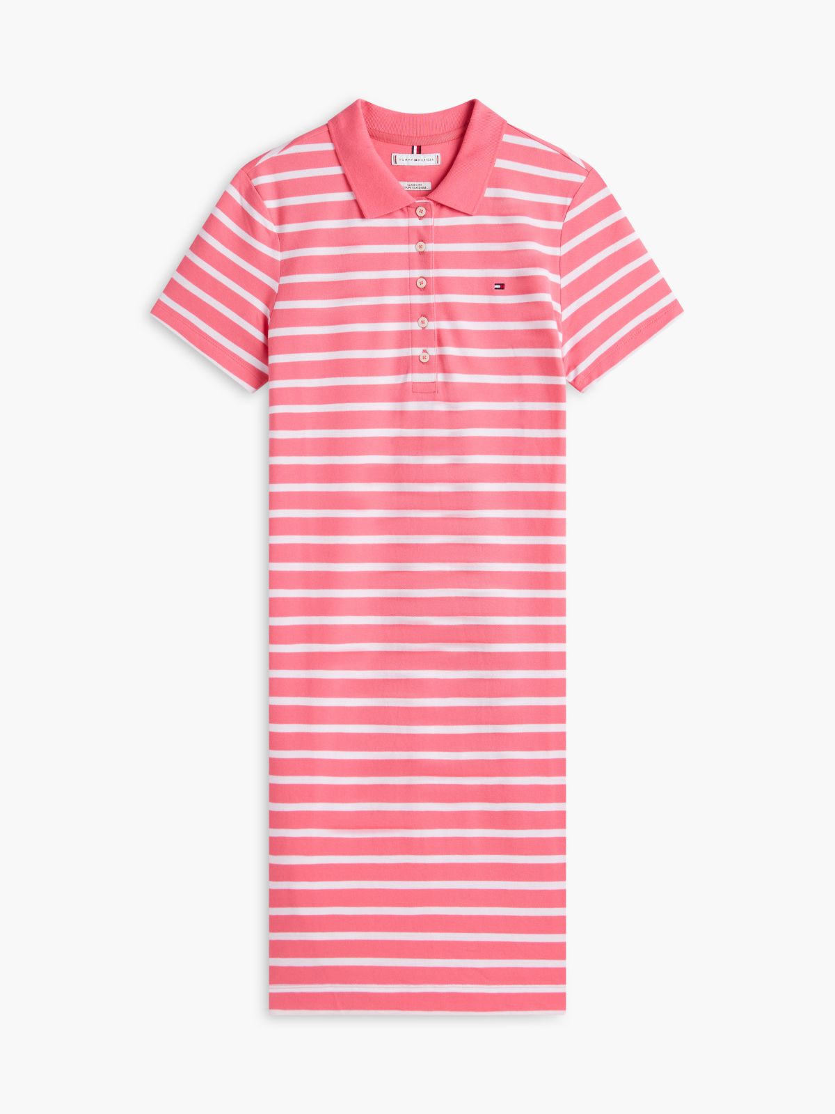 Striped Stretch Pique Polo Dress — Garden Rose