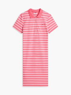 Striped Stretch Pique Polo Dress — Garden Rose 5