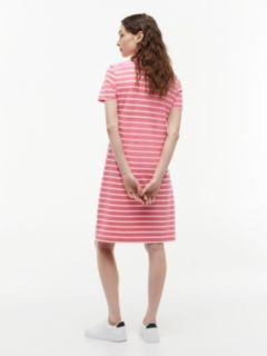 Striped Stretch Pique Polo Dress — Garden Rose 4