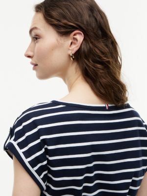 Tommy Hilfiger Striped Belted Stretch-Cotton Dress — фото 2