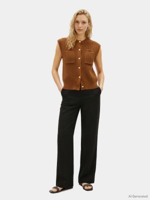 Lightweight Twill Straight Leg Pant, Black