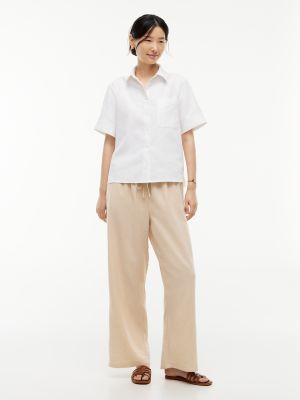 Женские брюки Tommy Hilfiger Lightweight Linen-Blend Pull-On Pant, цвет: Галечный — фото 2