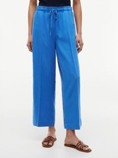 Lightweight Linen-Blend Pull-On Pant — Siren Blue 1