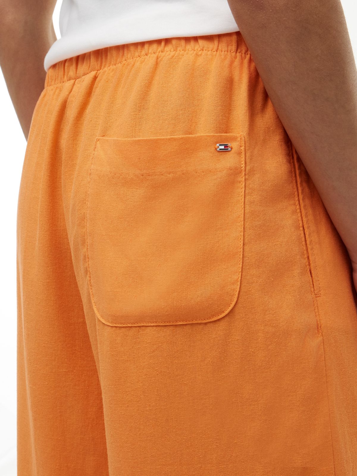 Lightweight Linen-Blend Pull-On Pant — Papaya Ray
