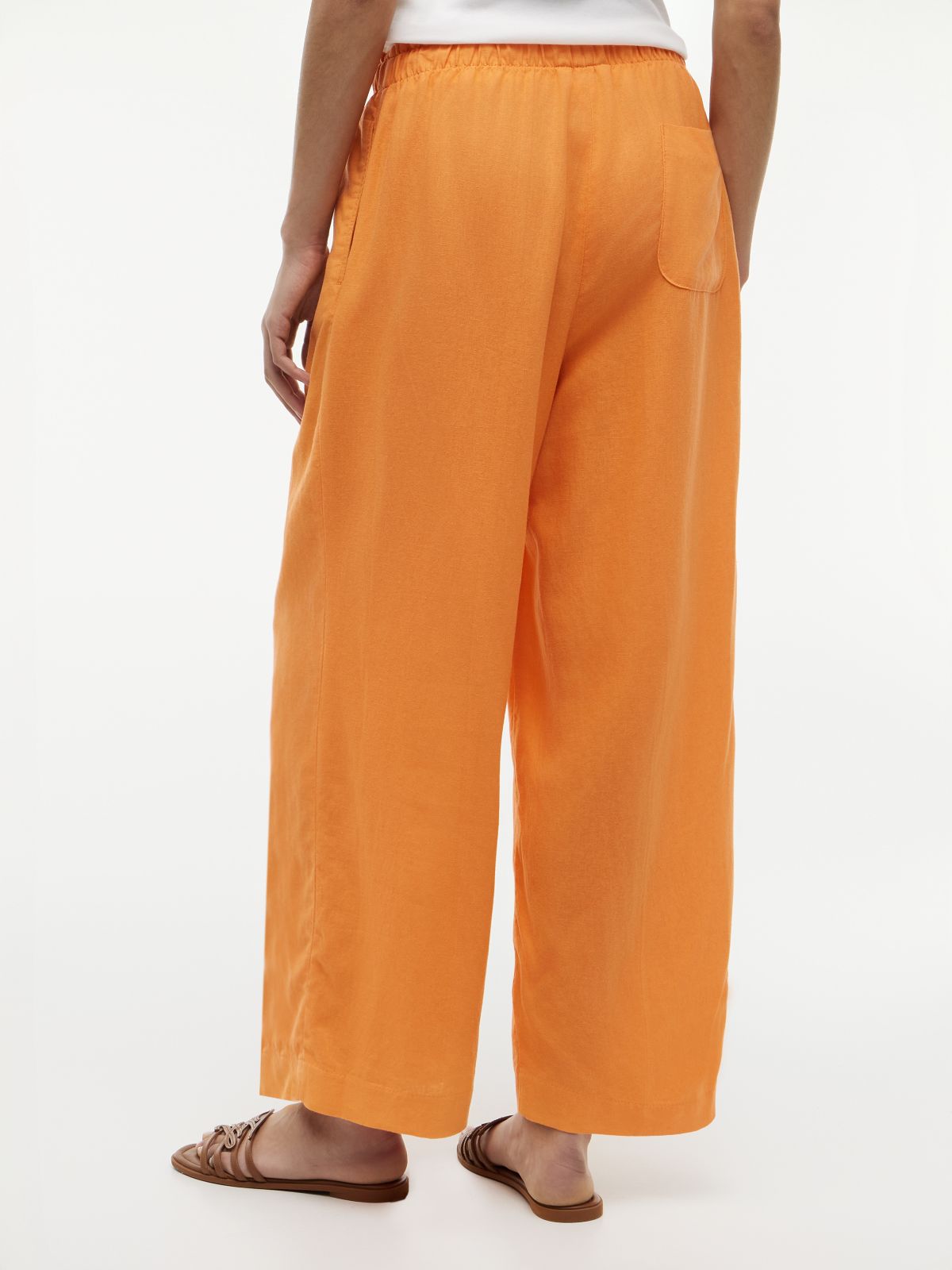Lightweight Linen-Blend Pull-On Pant — Papaya Ray