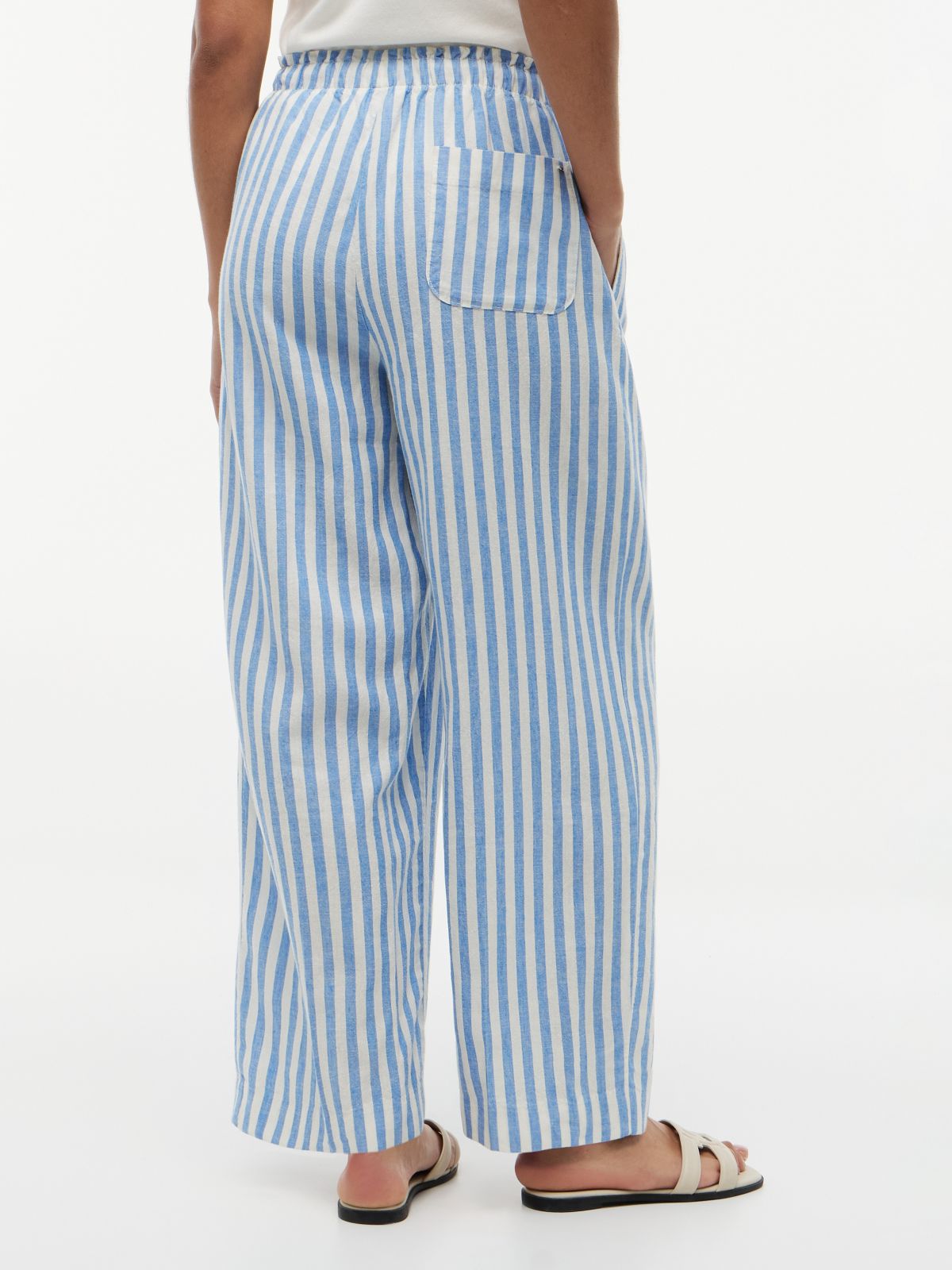 Lightweight Linen-Blend Pull-On Pant — Blue Spell