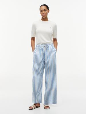 Lightweight Linen-Blend Pull-On Pant, Blue Spell