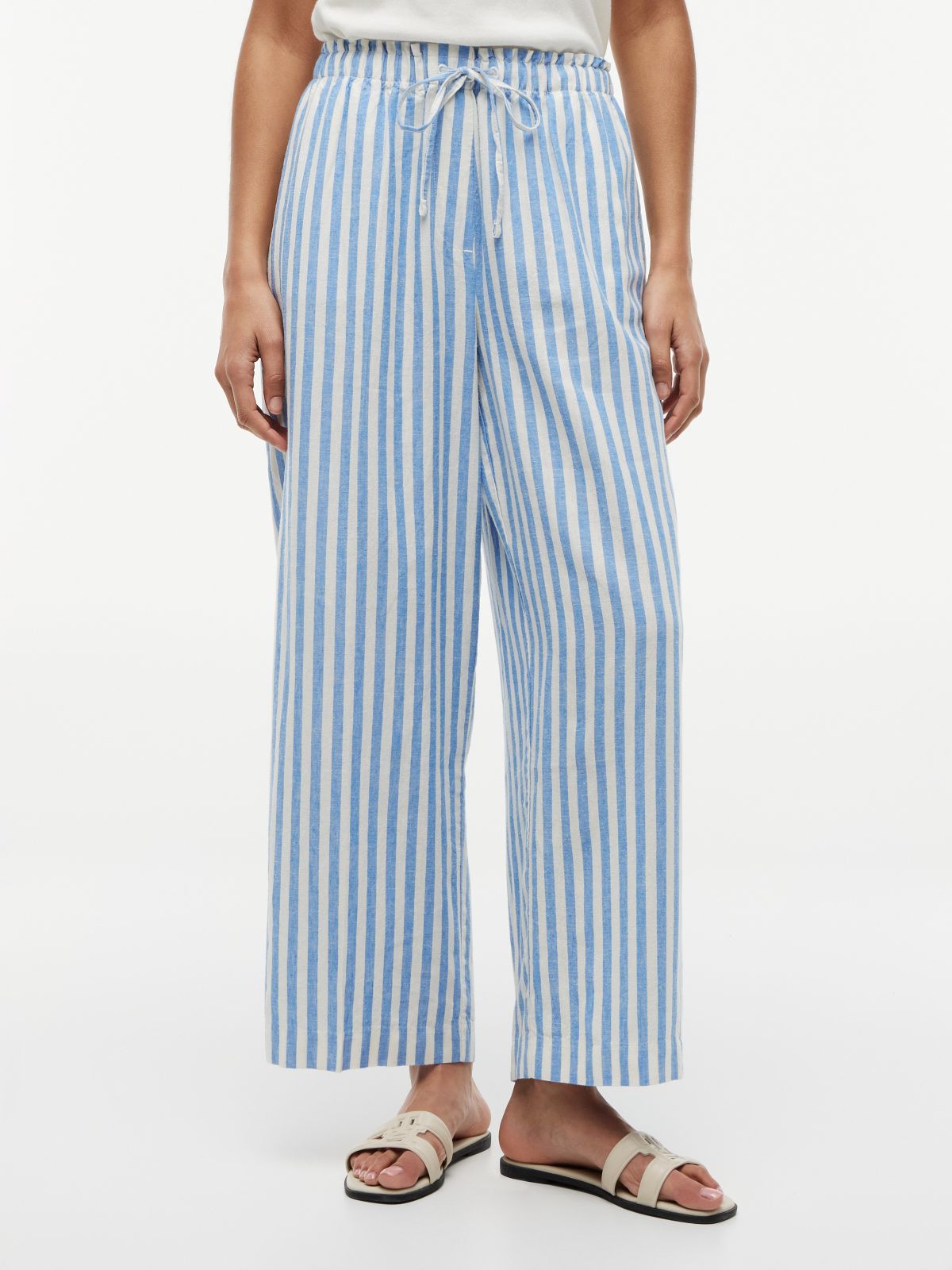 Lightweight Linen-Blend Pull-On Pant — Blue Spell