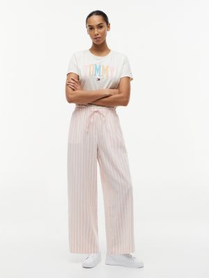 Lightweight Linen-Blend Pull-On Pant, Pink Shade
