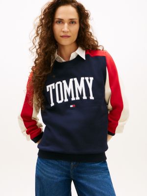 Varsity Tommy Logo Crewneck Sweatshirt, Navy