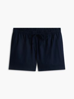 Linen-Cotton Blend Pull-On Short — Navy Blue 5