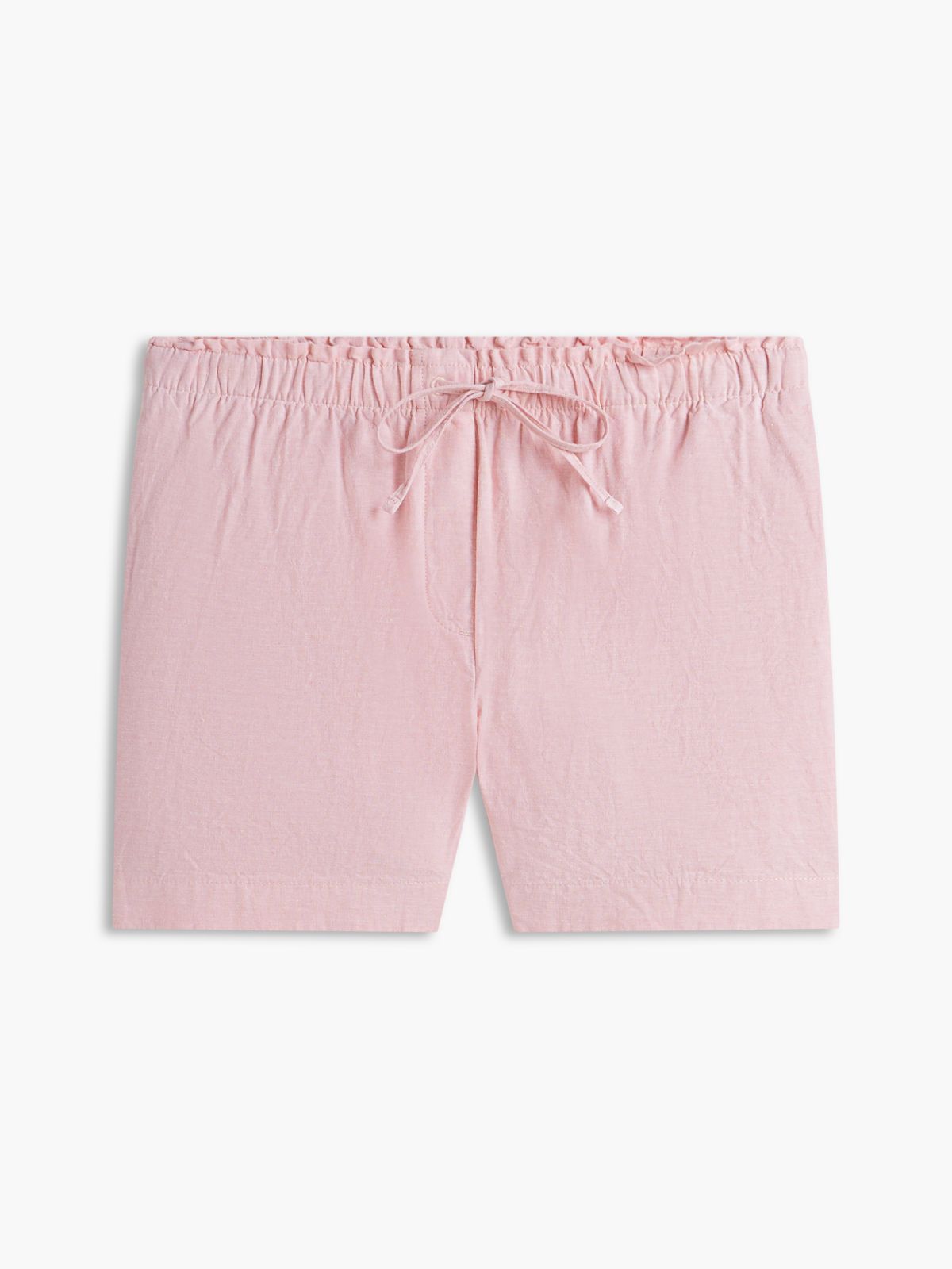 Linen-Cotton Blend Pull-On Short — Pink Shade