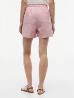 Linen-Cotton Blend Pull-On Short — Pink Shade 4