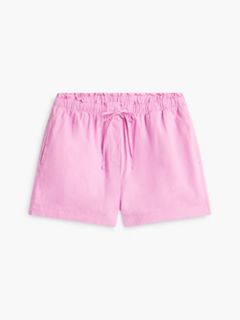 Linen-Cotton Blend Pull-On Short — Rose Petal 5