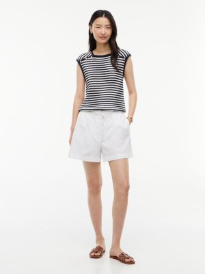 Tommy Hilfiger Women's Linen-Cotton Blend Pull-On Short - Optic White - S