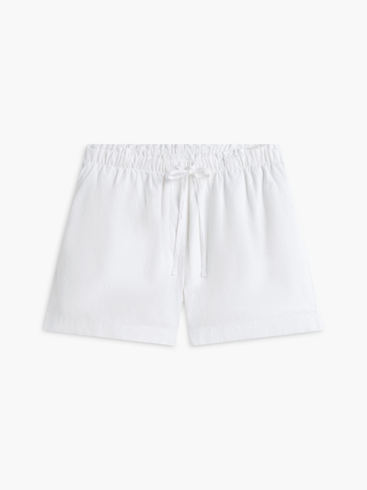 Linen-Cotton Blend Pull-On Short — Optic White