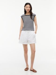 Linen-Cotton Blend Pull-On Short — Optic White 2
