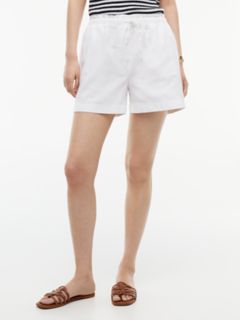 Linen-Cotton Blend Pull-On Short — Optic White 1