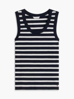 Stripe Rib-Knit Tank Top — Navy / Rich Cream Stripe 5