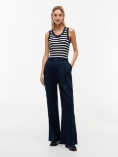 Stripe Rib-Knit Tank Top — Navy / Rich Cream Stripe 2