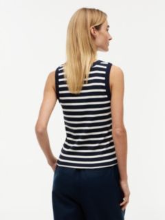 Stripe Rib-Knit Tank Top — Navy / Rich Cream Stripe 4