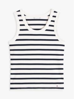 Stripe Rib-Knit Tank Top — Ecru / Navy Stripe 5