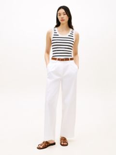 Stripe Rib-Knit Tank Top — Ecru / Navy Stripe 2