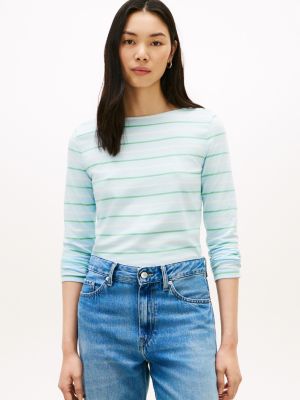 Lightweight Boatneck T-Shirt, Rain Dance Multi