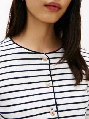 Женские кардиганы Tommy Hilfiger Stripe Cotton Interlock Cardigan T-Shirt — фото 2