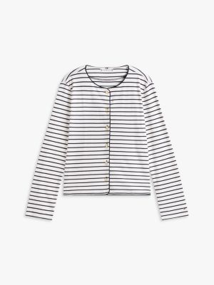 Женские кардиганы Tommy Hilfiger Stripe Cotton Interlock Cardigan T-Shirt — фото 5