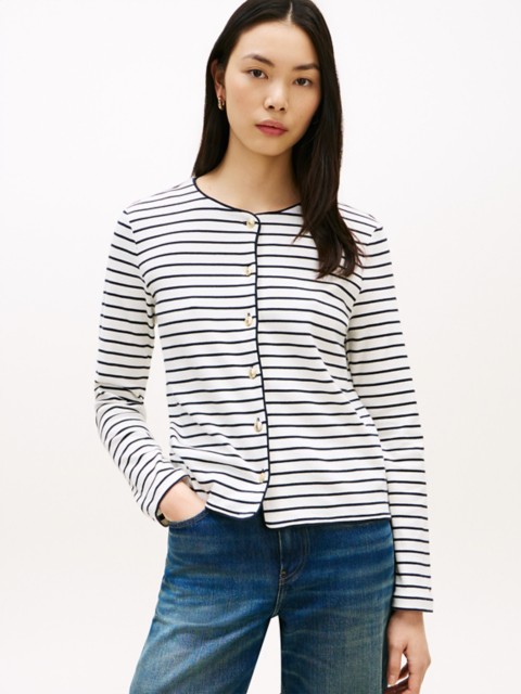 Женские кардиганы Tommy Hilfiger Stripe Cotton Interlock Cardigan T-Shirt