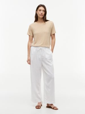 Женские футболки Tommy Hilfiger Linen-Blend Crewneck T-Shirt — фото 2