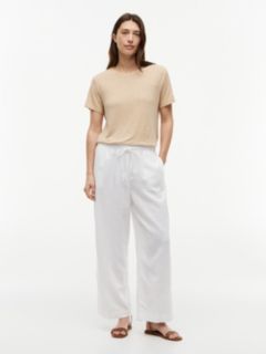 Linen-Blend Crewneck T-Shirt — Clayed Pebble 2