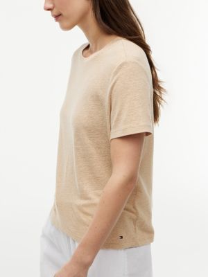 Женские футболки Tommy Hilfiger Linen-Blend Crewneck T-Shirt — фото 3