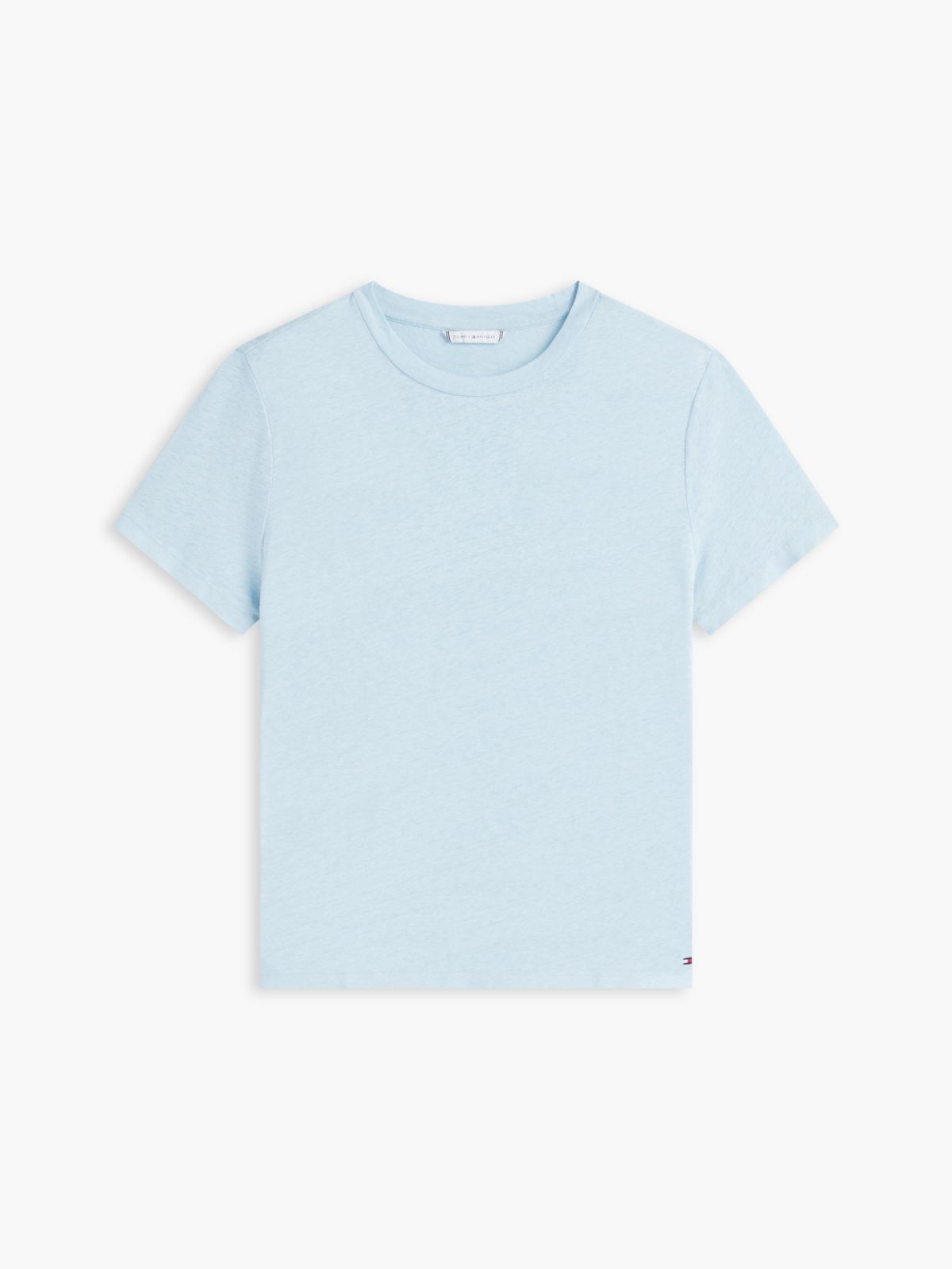 Linen-Blend Crewneck T-Shirt — Rain Dance