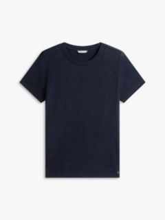 Linen-Blend Crewneck T-Shirt — Navy 5