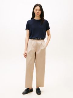 Linen-Blend Crewneck T-Shirt — Navy 3