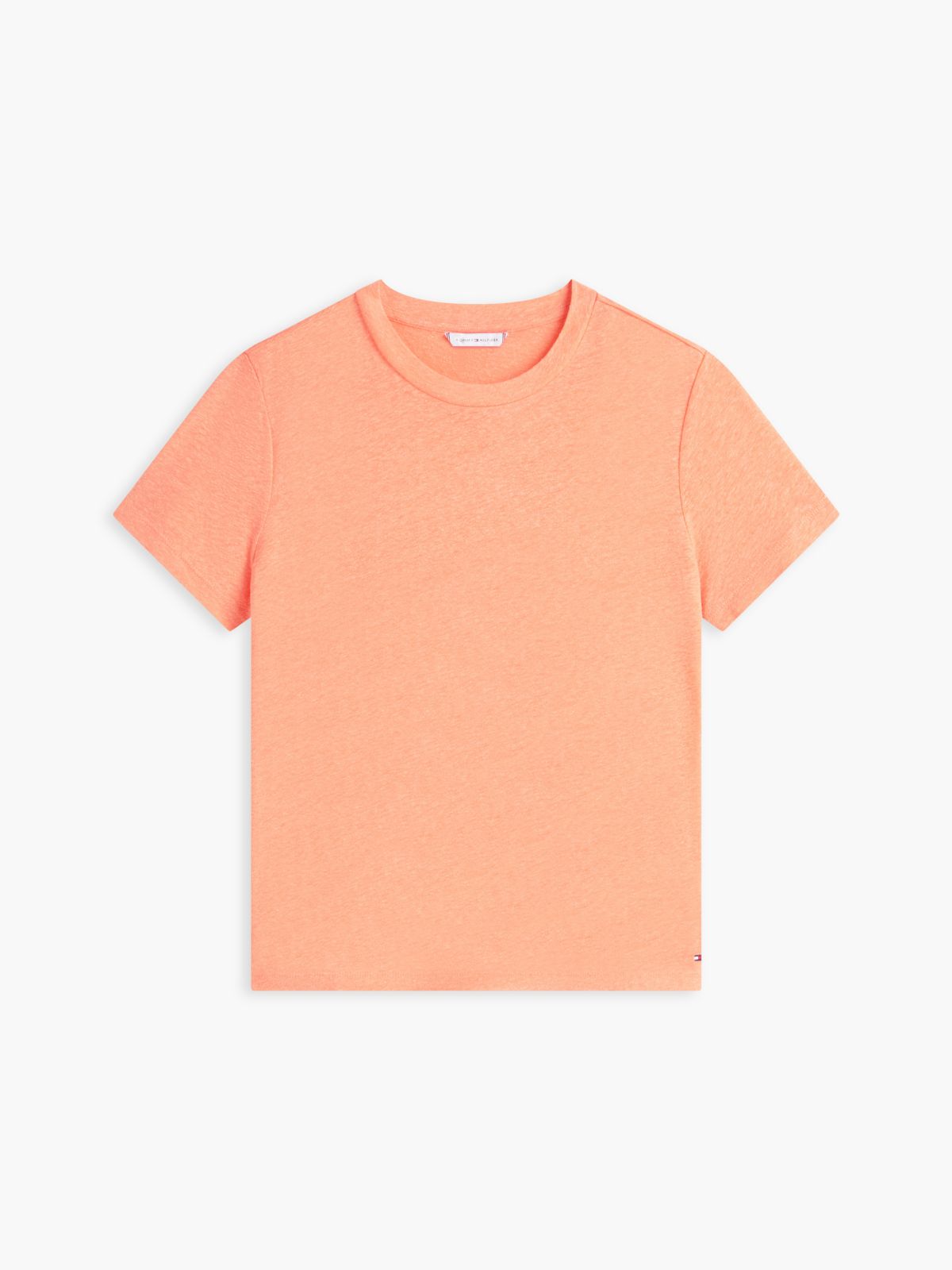 Linen-Blend Crewneck T-Shirt — Sweet Nectarine