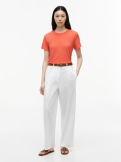 Linen-Blend Crewneck T-Shirt — Sweet Nectarine 2