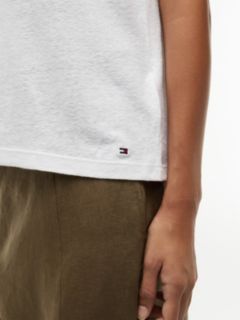 Linen-Blend Crewneck T-Shirt — Optic White 3