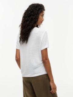 Linen-Blend Crewneck T-Shirt — Optic White 4