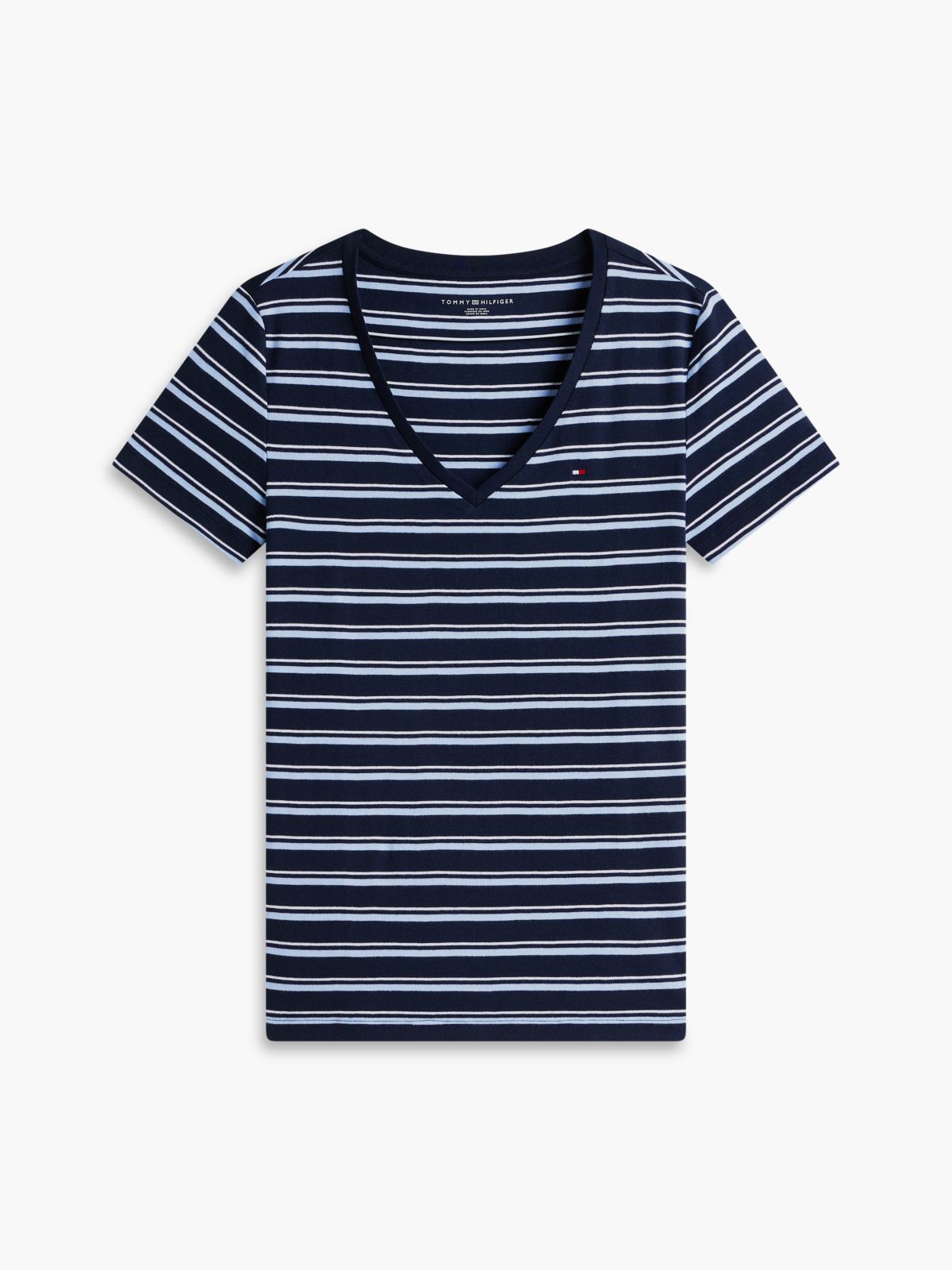 Striped V-Neck Favorite T-Shirt — Navy Multi