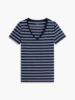 Striped V-Neck Favorite T-Shirt — Navy Multi 5