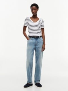 Striped V-Neck Favorite T-Shirt — Optic White 2
