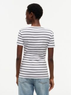 Striped V-Neck Favorite T-Shirt — Optic White 4