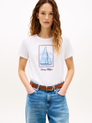 Sailboat Graphic T-Shirt, Optic White