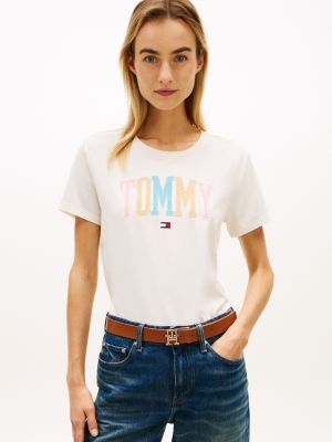 Multicolor Varsity Tommy Logo T-Shirt, Ivory