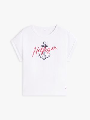 Женские футболки Tommy Hilfiger Hilfiger Anchor Logo Dolman T-Shirt — фото 5