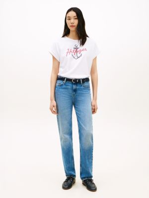 Женские футболки Tommy Hilfiger Hilfiger Anchor Logo Dolman T-Shirt — фото 3
