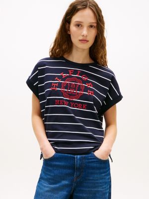 Arch Logo Stripe Dolman Sleeve T-Shirt